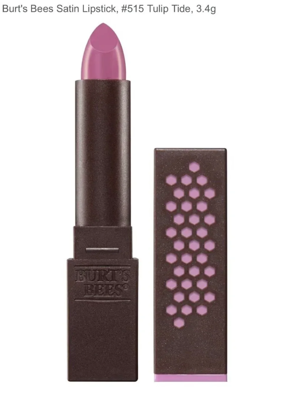Burt's Bees Satin Lipstick #515 Tulip Tide 3.4g New